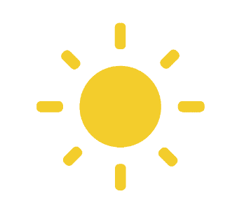 Yellow color sun illustration on a white background