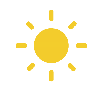 Yellow color sun illustration on a white background